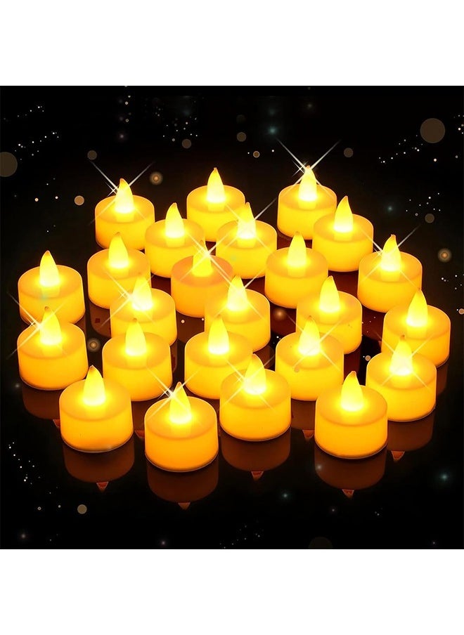 Yoawllty - 24 Packs Flameless Votive Candles,Flameless Flickering Electric Fake Candle,Battery Operated LED Tea Lights in Warm White for Wedding and Table - Image 1