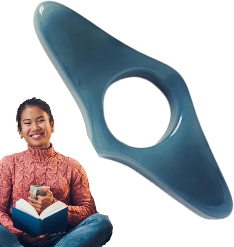 Blue Resin Thumb Ring Book Page Holder Handmade Reading Accessory for Book Lovers - Image 1