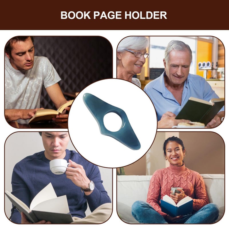 Blue Resin Thumb Ring Book Page Holder Handmade Reading Accessory for Book Lovers - Image 5