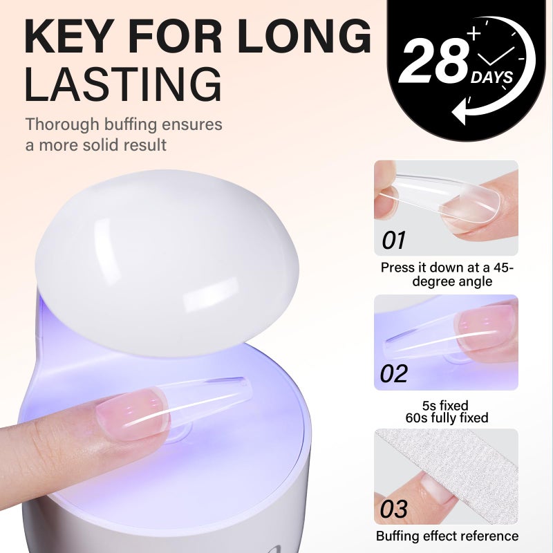 AILLSA Solid Gel Nail Glue for Nail Tips Strong Nail Glue for Press Ons Professional Fake Acrylic Soft Nails Glue U V Lamp Curing Needed - Long Lasting 15g / 0.5fl.oz - Image 3