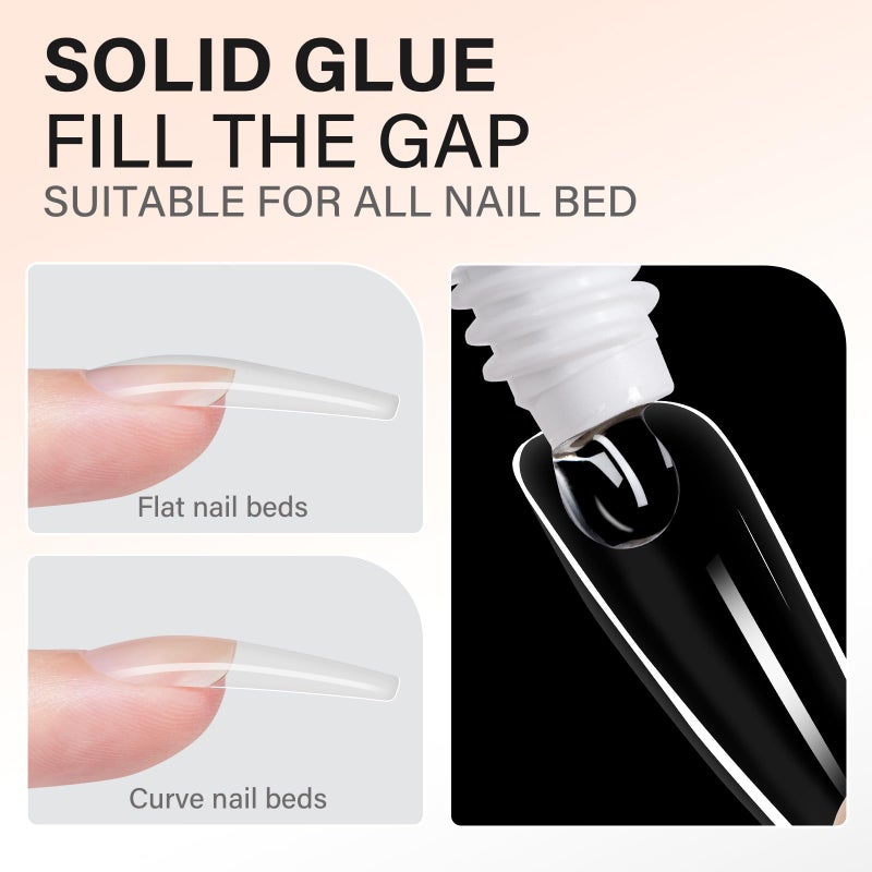 AILLSA Solid Gel Nail Glue for Nail Tips Strong Nail Glue for Press Ons Professional Fake Acrylic Soft Nails Glue U V Lamp Curing Needed - Long Lasting 15g / 0.5fl.oz - Image 2