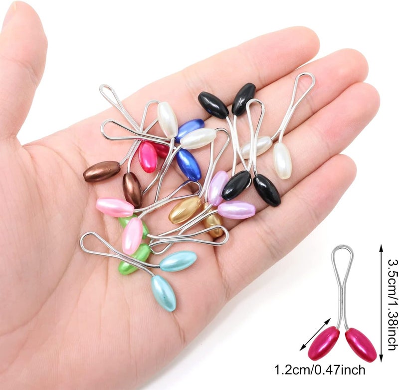 Sky Shine 12 Pcs Cute Hijab Pins with Crystal Rhinestone Ball and Faux Pearl | Decorative Brooch Clips for Headscarves, Shawls, and Muslim Scarves | Wedding and Everyday Accessories - Image 2