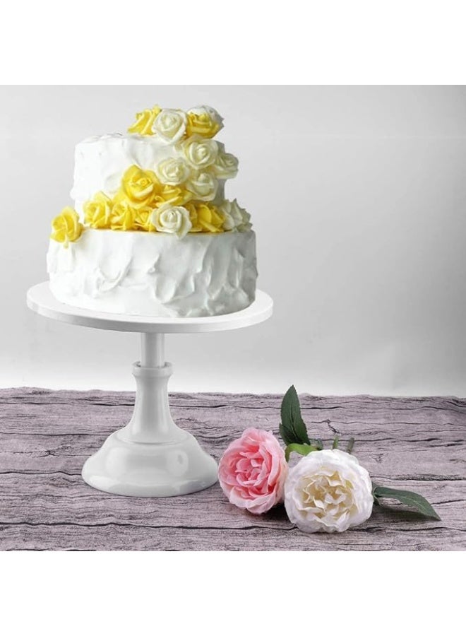 PPS TRADING Cake Stand Dessert Holder Cupcake Pedestal Pastry Display Plate Cake Display Accessory for Wedding Birthday Party Celebration Baby Shower Anniversaries Supplies-White30 CM - Image 2