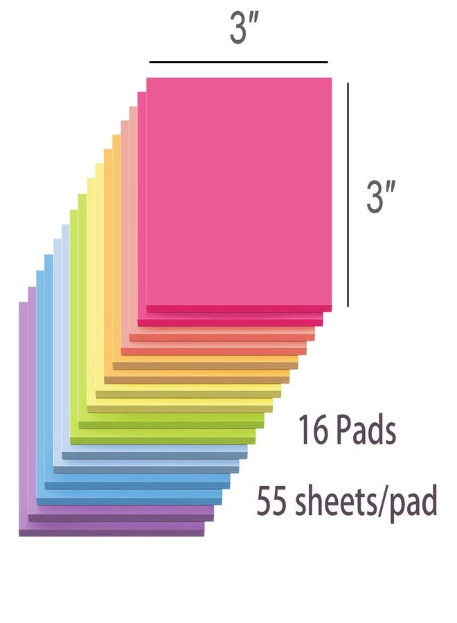 Kozerite (16 Pack) Sticky Notes 3x3, Self-Stick Pads Bright Colors sticky note, Recyclable, Easy to Post for Home, Office, Notebook - Image 2