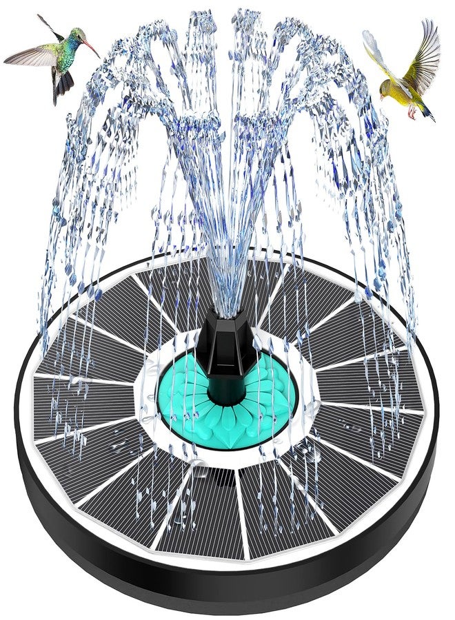GAIZERL Solar Fountain Cyan Flower, Upgrade 3.5W Solar Bird Bath Fountains, Solar Powered Water Fountain with 7 Nozzles, 4 Fixed Pipes for Hummingbirds, Bird Bath, Garden, Pool, and Pond - Image 1