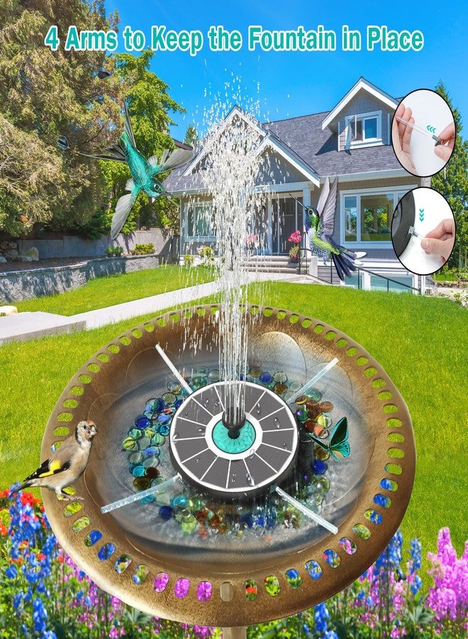 GAIZERL Solar Fountain Cyan Flower, Upgrade 3.5W Solar Bird Bath Fountains, Solar Powered Water Fountain with 7 Nozzles, 4 Fixed Pipes for Hummingbirds, Bird Bath, Garden, Pool, and Pond - Image 3