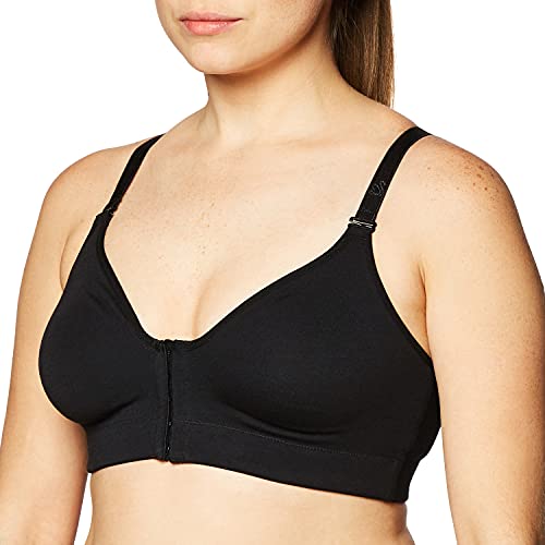 Annette Women's Post-Surgical Softcup Wirefree Bra, Black, 34C - Image 5