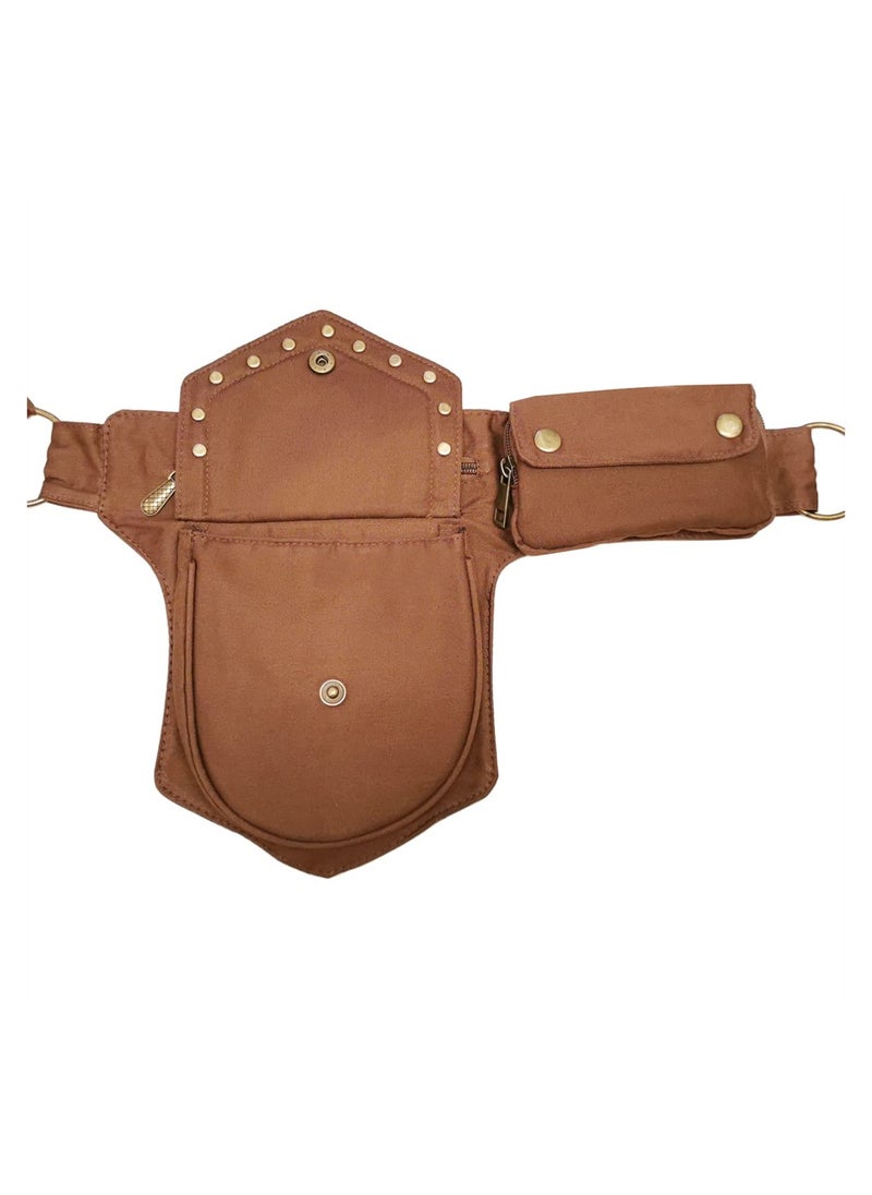 Excefore - Vintage Drop Leg Bag for Women, Lace Waist Bag Renaissance Bag Festival Bag Hip Bag Renaissance Belt Bag Women, for Sports Hiking Travel, Brown - Image 1