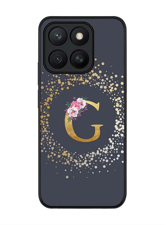 Stylizedd For Honor X8c Case,Slim fit Camera Protection, Shockproof Thin Phone cover  - Custom Monogram Floral - G  (Grey )
