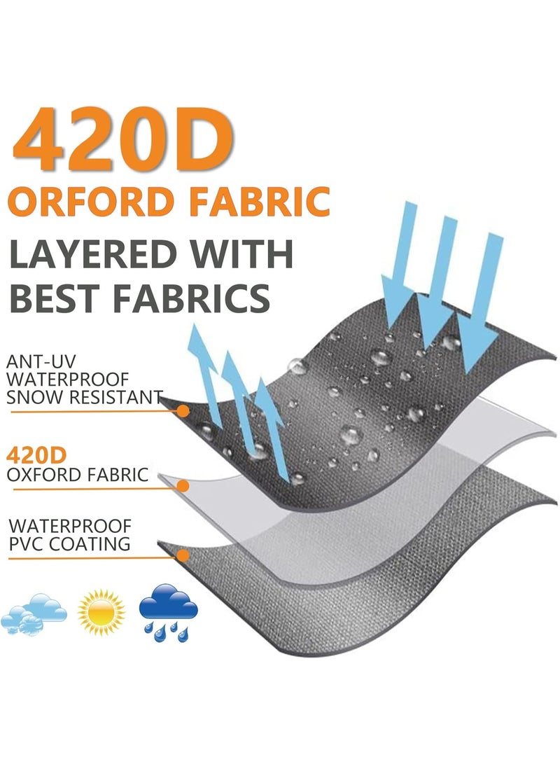 إيونتو غطاء مظلة فناء مقاوم للماء مصنوع من قماش أكسفورد 420D - غطاء مظلة خارجي شديد التحمل مزود بسحاب كامل ورباط، يناسب مظلات الحديقة أو السوق، مع حقيبة تخزين - Image 4