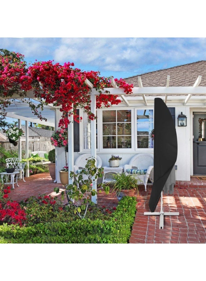 إيونتو غطاء مظلة فناء مقاوم للماء مصنوع من قماش أكسفورد 420D - غطاء مظلة خارجي شديد التحمل مزود بسحاب كامل ورباط، يناسب مظلات الحديقة أو السوق، مع حقيبة تخزين - Image 2