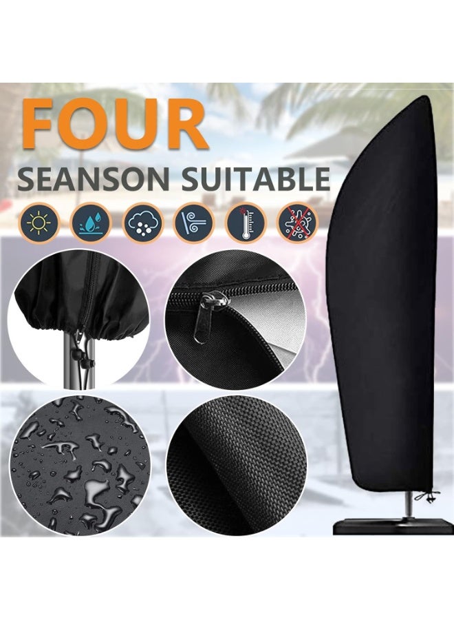 إيونتو غطاء مظلة فناء مقاوم للماء مصنوع من قماش أكسفورد 420D - غطاء مظلة خارجي شديد التحمل مزود بسحاب كامل ورباط، يناسب مظلات الحديقة أو السوق، مع حقيبة تخزين - Image 5