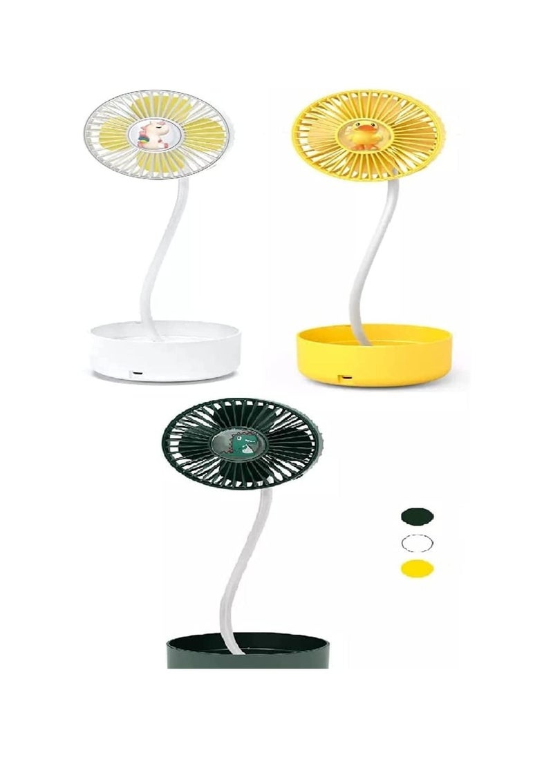Generic - Portable foldable mini USB rechargeable fan with three speeds, multi-colored foldable - Image 1