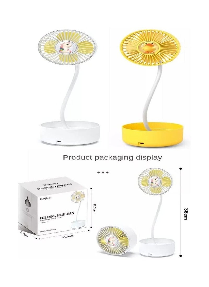 Generic - Portable foldable mini USB rechargeable fan with three speeds, multi-colored foldable - Image 1