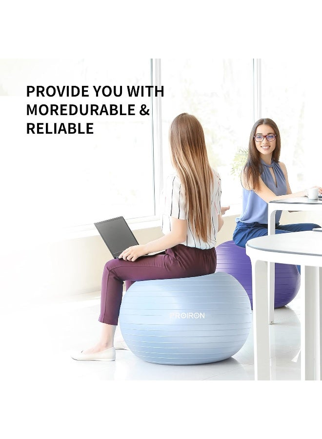 PROIRON Exercise Ball Anti-Burst Yoga Ball Chair with Quick Pump Slip Resistant Gym Ball Supports 500KG Balance Ball for Pilates Yoga Birthing Pregnancy Stability Gym Workout Training - Image 5