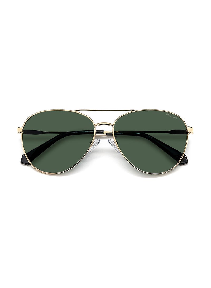Polaroid Unisex UV Protection Pilot Sunglasses - Pld 4142/G/S/X Goldgreen 60 - Lens Size: 60 Mm - Image 4