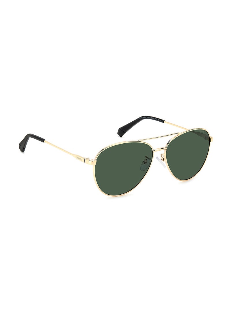 Polaroid Unisex UV Protection Pilot Sunglasses - Pld 4142/G/S/X Goldgreen 60 - Lens Size: 60 Mm - Image 2