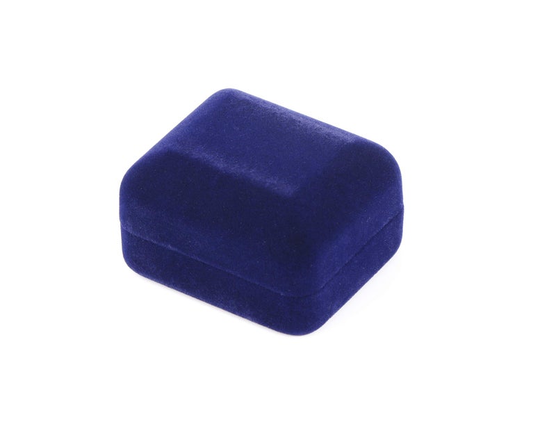 Omeet Velvet Metal Glossy with LED Jewelry Gift Box for Proposal, Engagement, Wedding - Easy to fit into Your Pocket or Handbag - Blue - Image 3