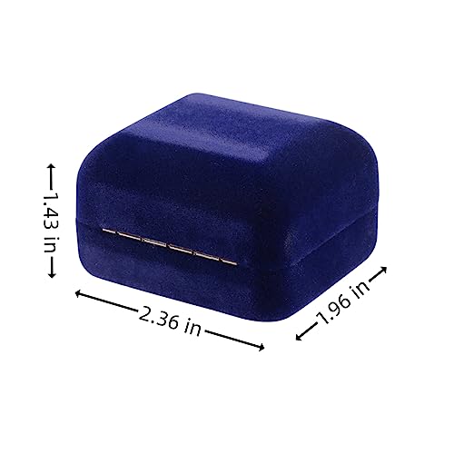 Omeet Velvet Metal Glossy with LED Jewelry Gift Box for Proposal, Engagement, Wedding - Easy to fit into Your Pocket or Handbag - Blue - Image 4