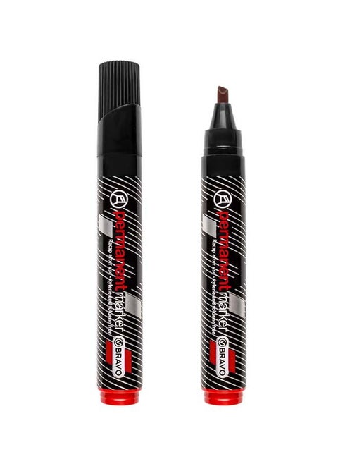 Bravo Permanent Marker - Chisel Tip - Red