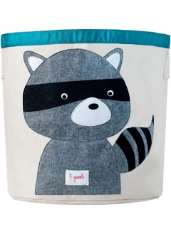 3 sprouts 3 Sprouts Large Toy Storage Basket - Durable Kids & Baby Bin With Handles for Storage, Round Hamper for Laundry in Nursery & Playroom, Raccoon  - Image 1