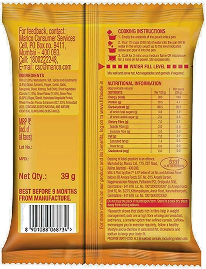 Saffola Masala Oats, Classic Masala, 40 g (Pack of 6) - Image 2