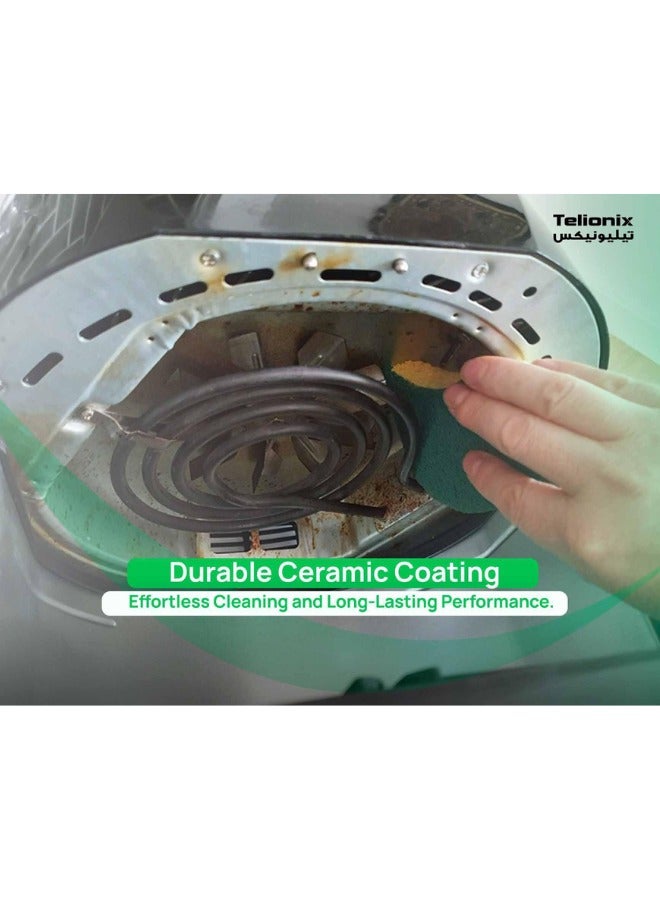 Telionix Digital Air Fryer, 8L Capacity, Double Heating Elements, 6 Preset Programs, 360° Hot Air Circulation, Ceramic Coating, 2000W Power - Image 4