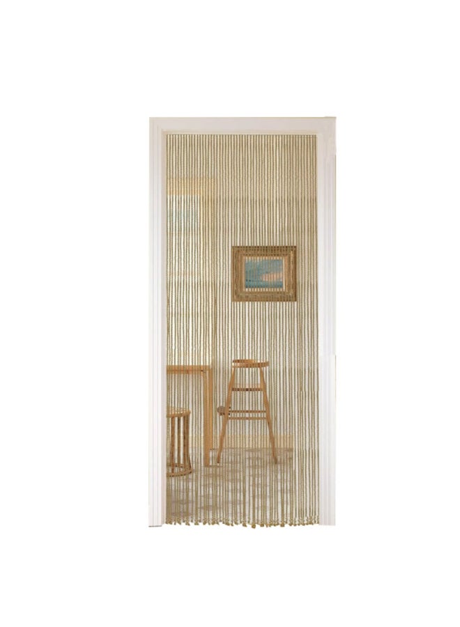 LUANCE 54-String Braided Cotton Rope Door Curtain Natural 90 x 200 cm 5530061 - Image 1