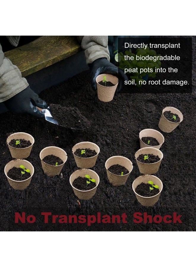 Napia Peat Pots Seed Starter Pots 45 Pack 3.15 inch Peat Pots for Seedlings Biodegradable Seed Starter Pots with 30pcs Plant Labels, Seedling Pots Starter Pots for Planting Seeds with Drainage Holes - Image 4