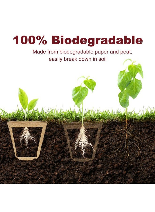 Napia Peat Pots Seed Starter Pots 45 Pack 3.15 inch Peat Pots for Seedlings Biodegradable Seed Starter Pots with 30pcs Plant Labels, Seedling Pots Starter Pots for Planting Seeds with Drainage Holes - Image 3