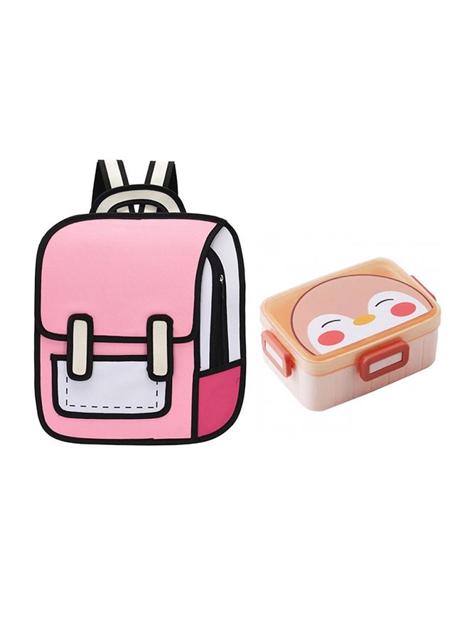 STAR BABiES Back To School Value Pack Set Kids School Bag With Lunch Box Pink - Image 1