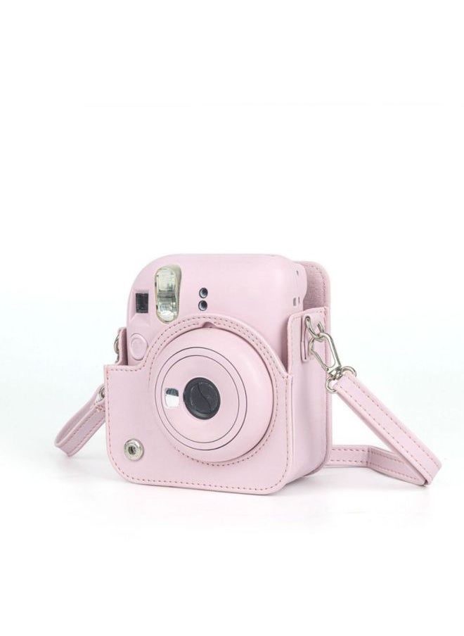 Generic - Suitable For Polaroid Fuji Mini12 Solid Color Polaroid Camera Bag Protective Case PU Camera Bag Camera Case-Color:Jasmine White-Size:11.5*7.5*13.5 - Image 1