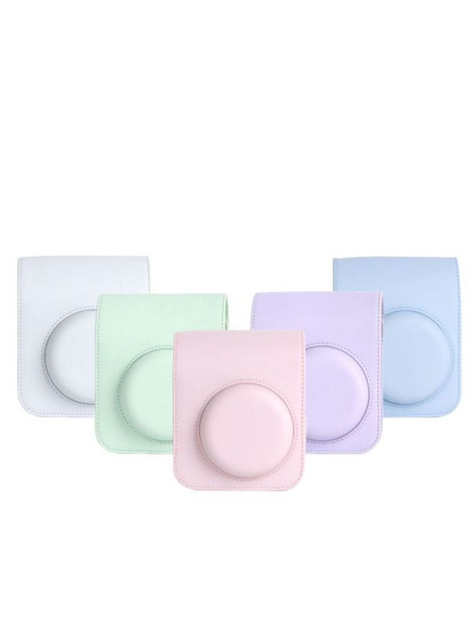 Generic - Suitable For Polaroid Fuji Mini12 Solid Color Polaroid Camera Bag Protective Case PU Camera Bag Camera Case-Color:Jasmine White-Size:11.5*7.5*13.5 - Image 1