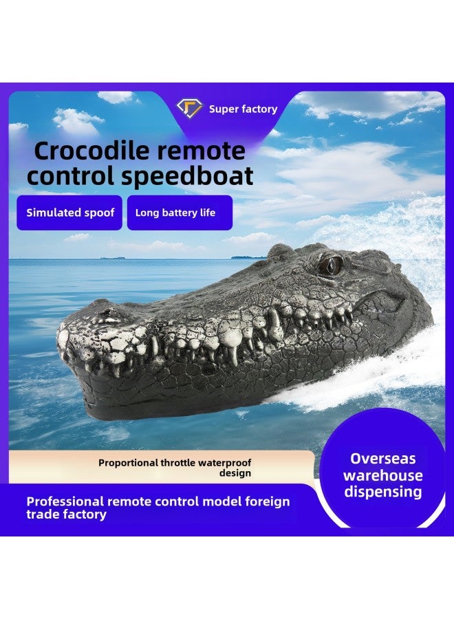 Flytec Electric Crocodile Electric Toy Boat Can Be Under The Water Swimming Pool Shark Remote Control Boat Spoof Simulation Animals-Color:Standard Configuration (one Battery) - Image 2
