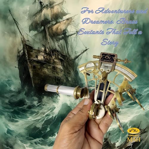 MAH Brass Ship History Sextant Handmade Gift for Father's Day, Birthday, Anniversary, Baptism, Partner, Best Men, Graduation, Christmas, Vintage Style Hardwood Box Home Décor Add Your Treasure Gift - Image 3