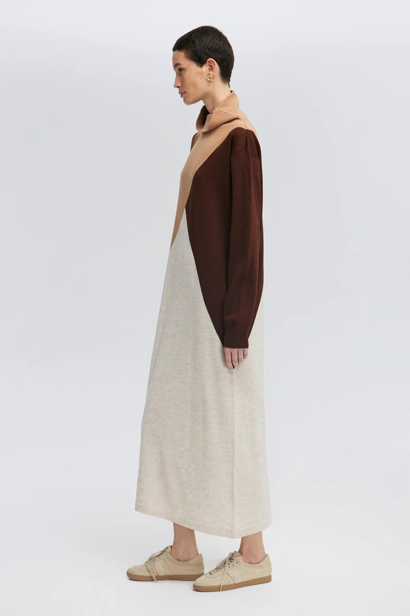 Touche Block Color Knit Dress