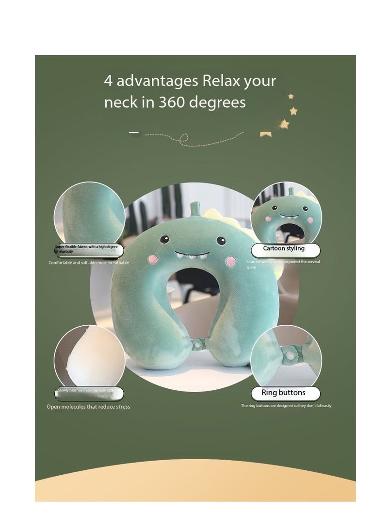 CityRiya-Long - Memory Foam U-Shaped Travel Neck Pillow, Portable Cervical Pillow for Airplane, Car & Office Nap - Ergonomic Support for Adults & Kids, Adjustable Strap, Comfortable for Sleeping - Image 1
