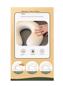 CityRiya-Long Memory Foam U-Shaped Travel Neck Pillow, Portable Cervical Pillow for Airplane, Car & Office Nap - Ergonomic Support for Adults & Kids, Adjustable Strap, Comfortable for Sleeping  - Image 4