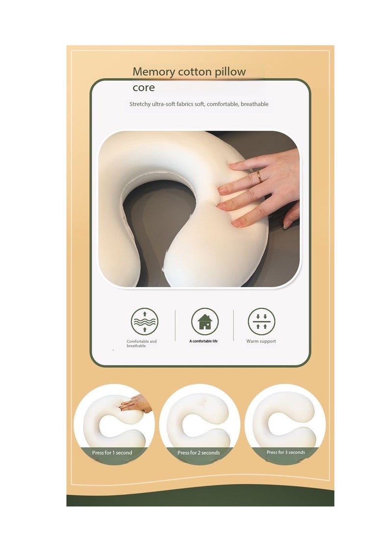 CityRiya-Long - Memory Foam U-Shaped Travel Neck Pillow, Portable Cervical Pillow for Airplane, Car & Office Nap - Ergonomic Support for Adults & Kids, Adjustable Strap, Comfortable for Sleeping - Image 1