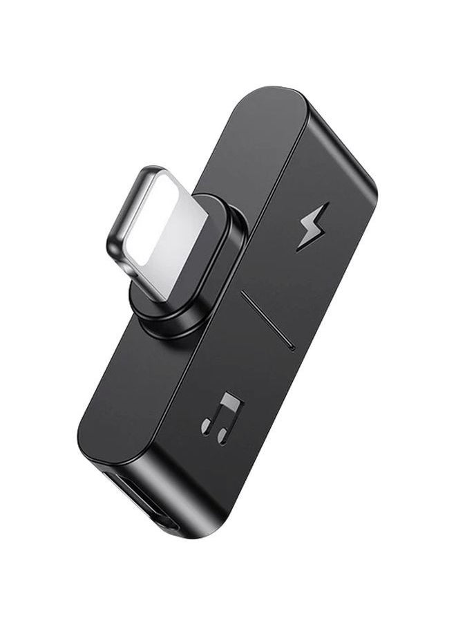 NIBEMINENT - Lightning To 3.5mm Phone Charging Adapter Black - Image 1