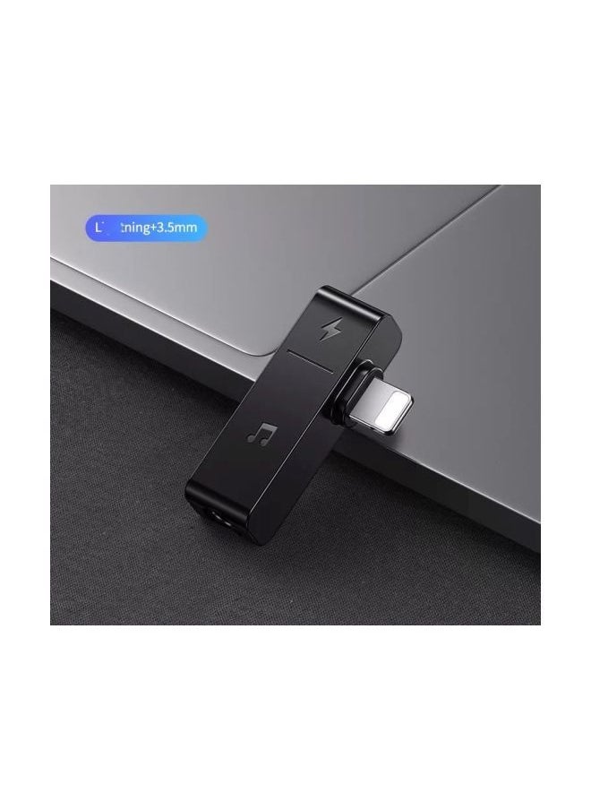 NIBEMINENT - Lightning To 3.5mm Phone Charging Adapter Black - Image 1