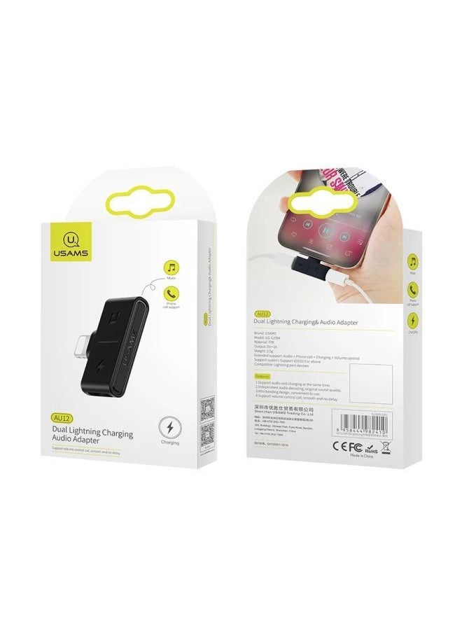 NIBEMINENT - Lightning To 3.5mm Phone Charging Adapter Black - Image 1