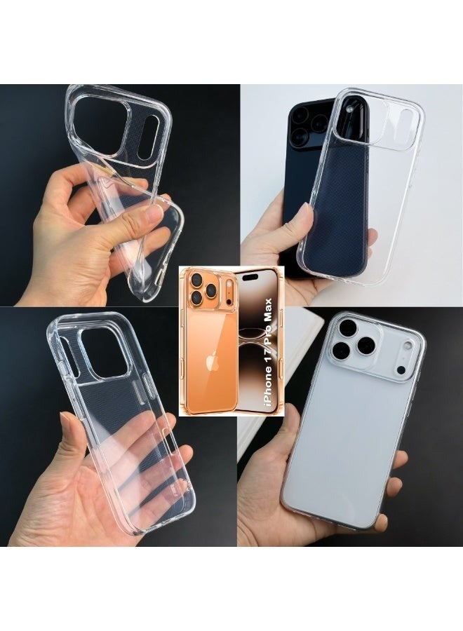 جراب حماية لهاتف آيفون 17 برو ماكس مع واقي لعدسة الكاميرا، جراب واقٍ متوافق مع الشحن اللاسلكي، جراب حماية مطلي بالكهرباء مقاوم للخدوش والصدمات لهاتف آيفون 17 برو ماكس، مناسب للرجال والنساء، باللون البرتقالي - Image 3