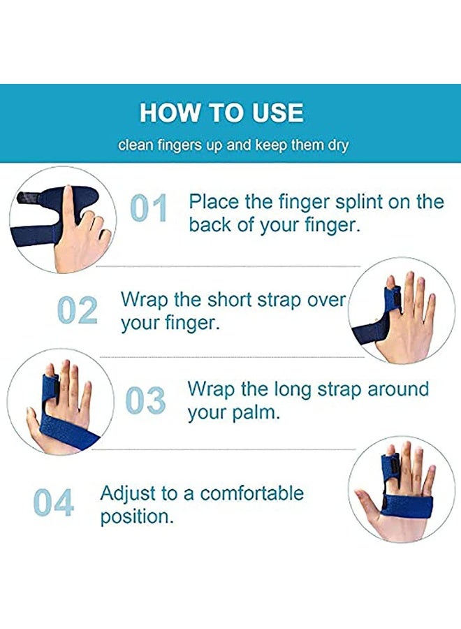 Finger Splints, Finger Brace with Built-in Aluminium Bar for Trigger Finger, Mallet Finger, Finger Supports for Sprains, Pain Relief, Sports Injury - Image 5
