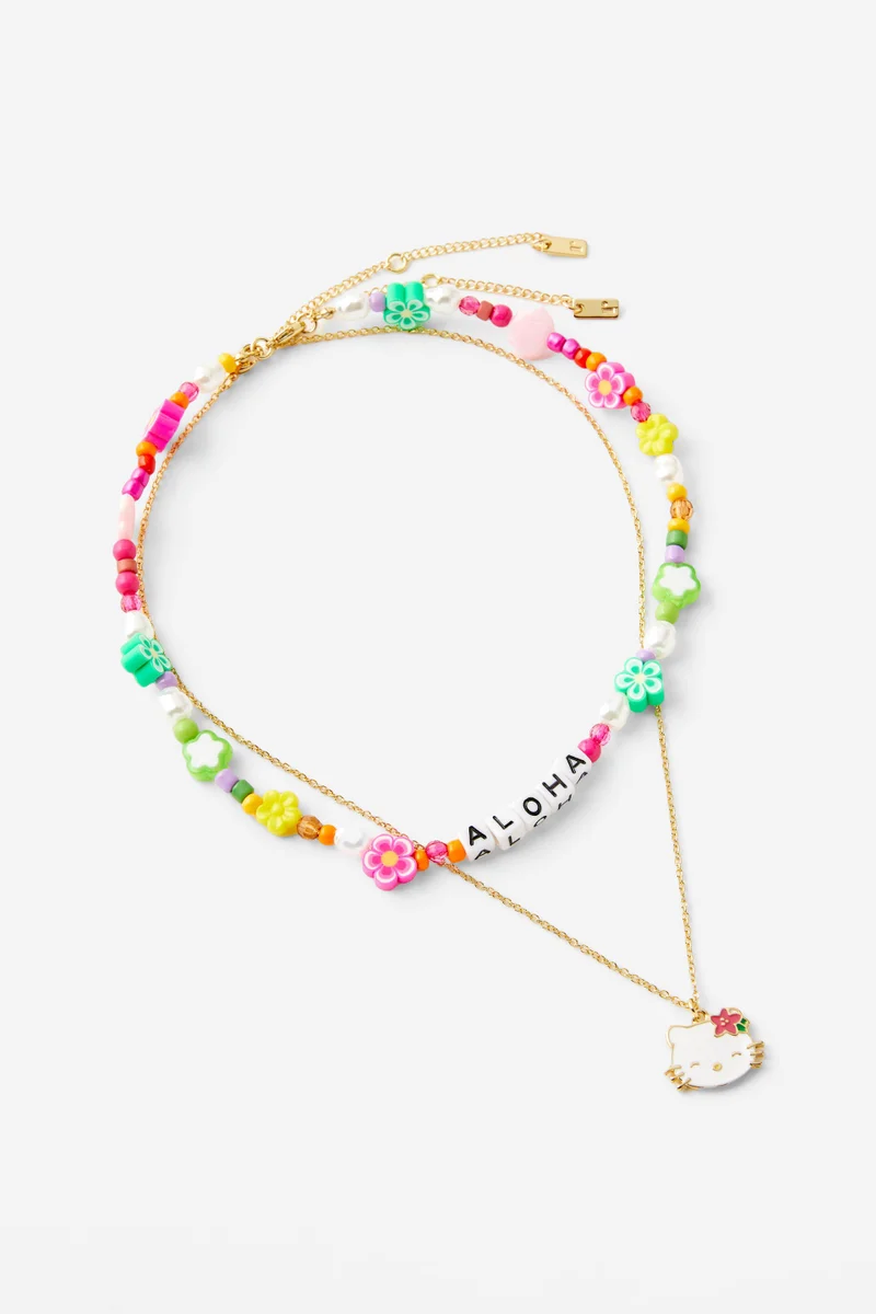 روبي Hello Kitty 2Pk Beaded Necklace