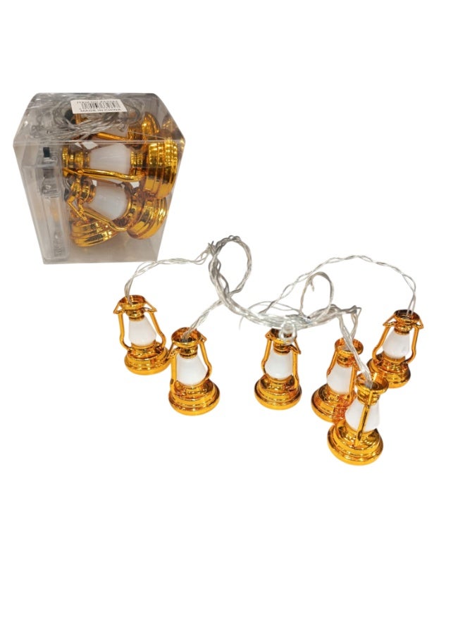 Golden Ramadan lanterns, battery operated