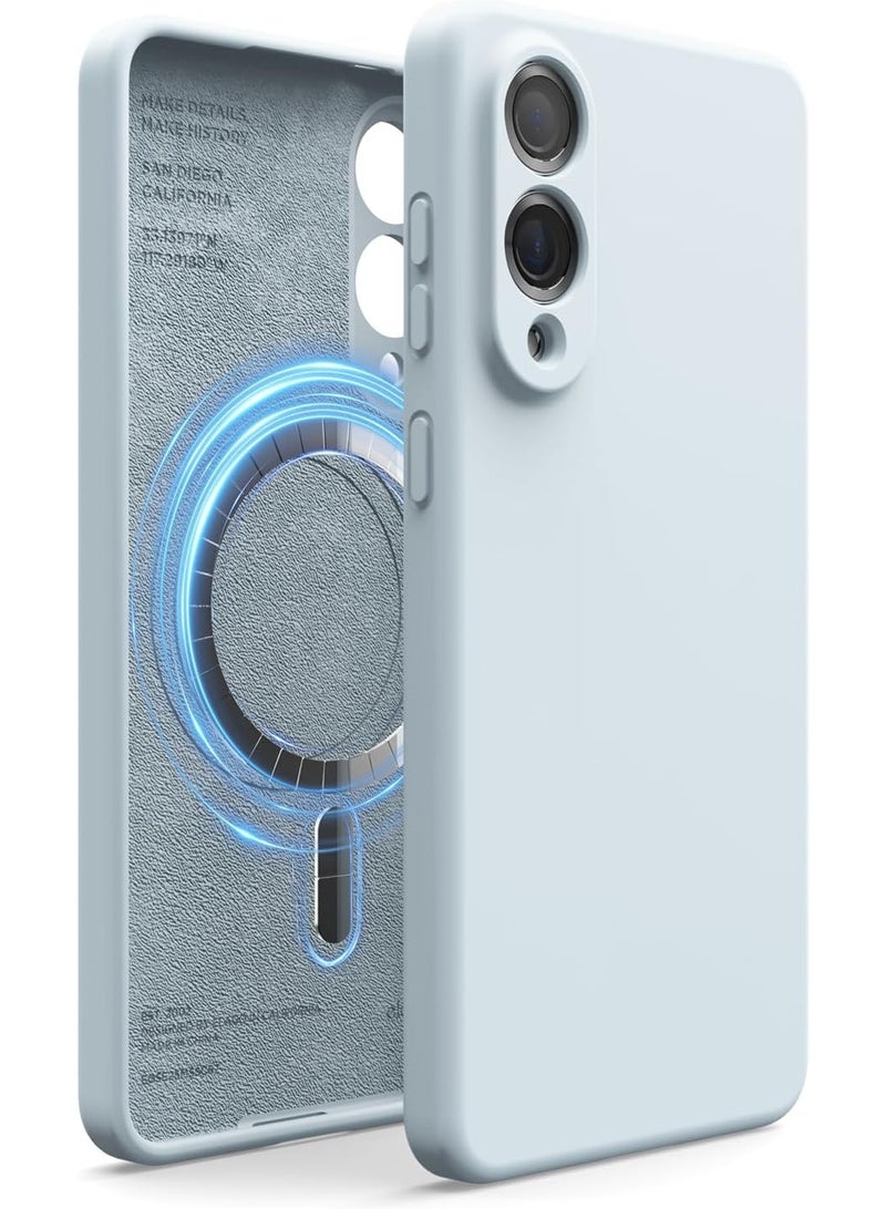 Elago Magnetic Liquid Silicone for Samsung Galaxy S25 EDGE Case Cover Compatible with MagSafe Shockproof - Light Blue - Image 1