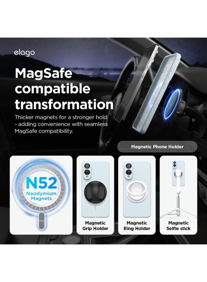 Elago Magnetic Liquid Silicone for Samsung Galaxy S25 EDGE Case Cover Compatible with MagSafe Shockproof - Light Blue - Image 3