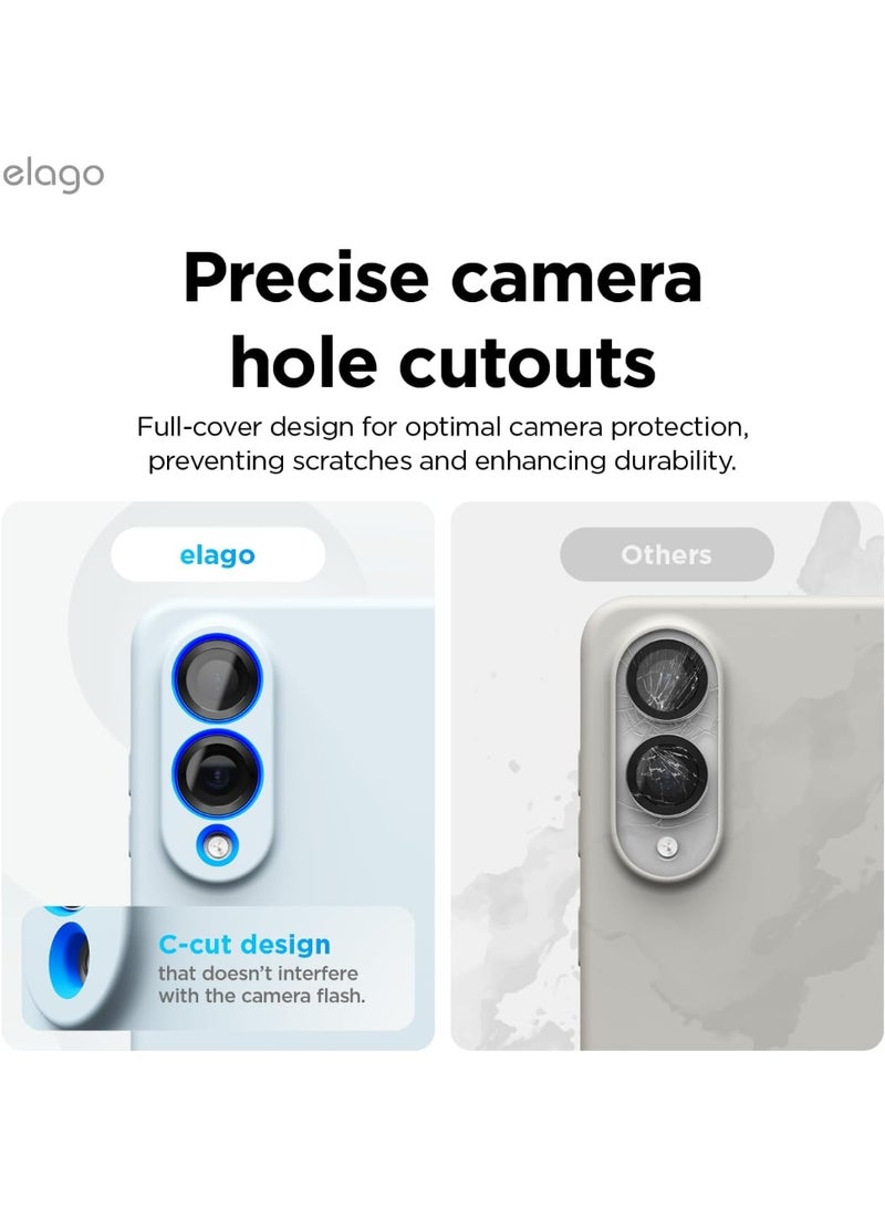 Elago Magnetic Liquid Silicone for Samsung Galaxy S25 EDGE Case Cover Compatible with MagSafe Shockproof - Light Blue - Image 4