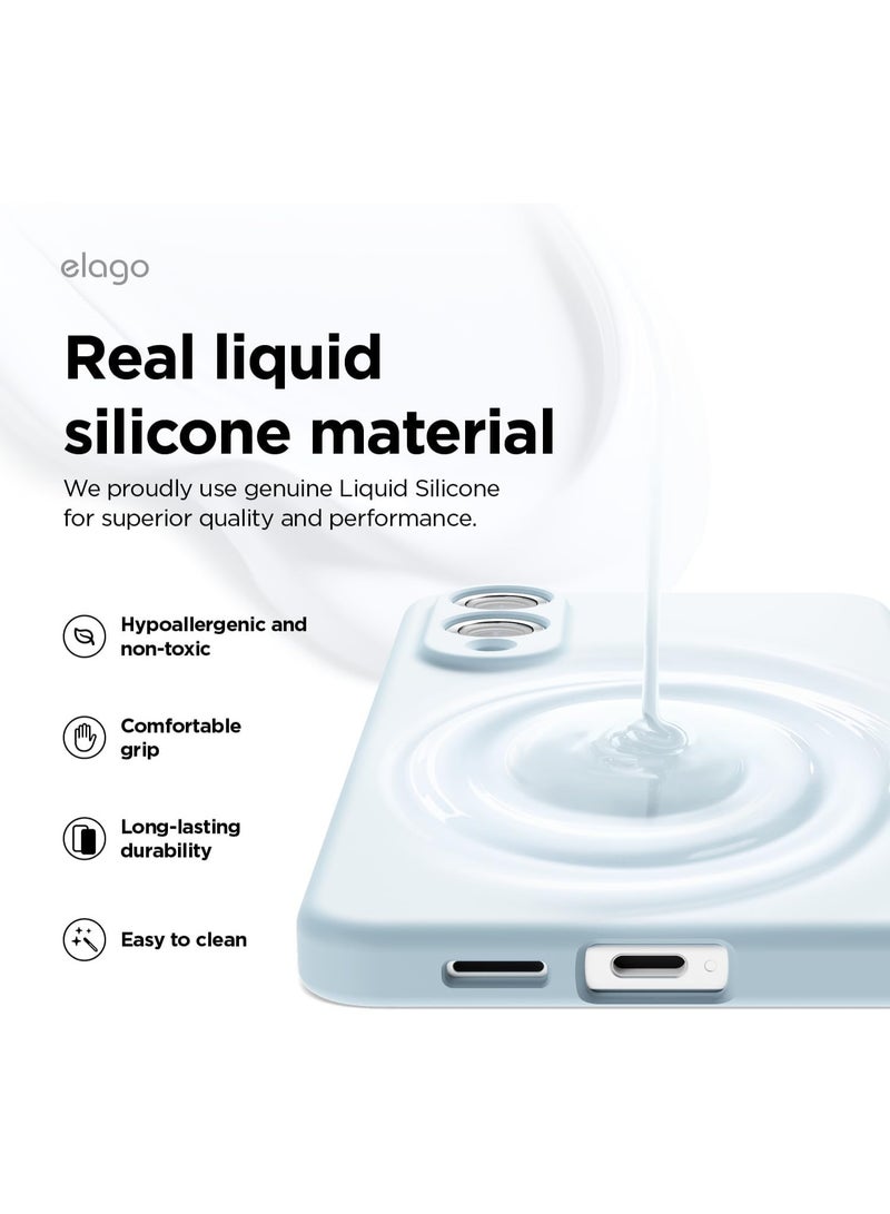 Elago Magnetic Liquid Silicone for Samsung Galaxy S25 EDGE Case Cover Compatible with MagSafe Shockproof - Light Blue - Image 5